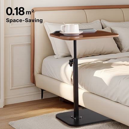 360° Rotating C-Shaped Adjustable Height Laptop Table with Built-In Storage