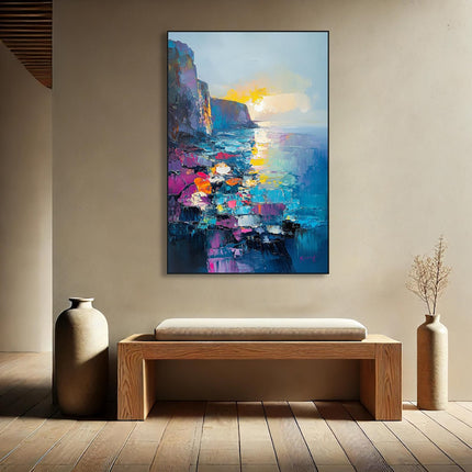 Handmade Oil Painting Canvas Wall Art Decoration Abstract Mediterranean Scenery Pictures For Home Decor Rolled Frameless Unstretched Painting