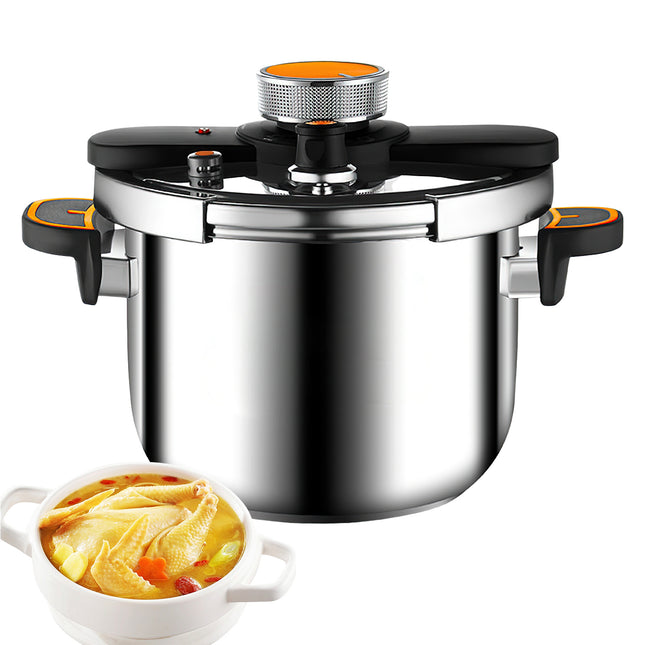 Stainless Steel Pressure Cooker, for Gas & Induction Cooktops, Safe Explosion-Proof Valve
