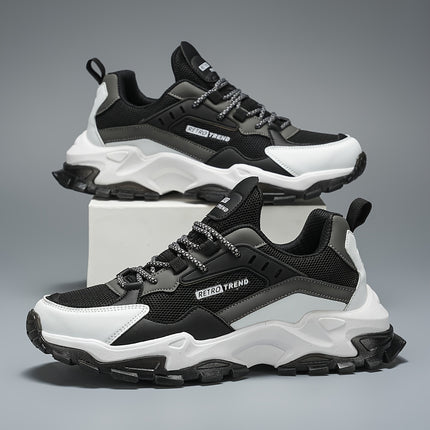 Trendy Casual Streetwear Low-Top Sneakers with Geometric and Letter Print, Lace-Up Closure,