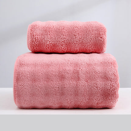 Wide Stripe Dark Stripe Coral Velvet Printing Towels Suit