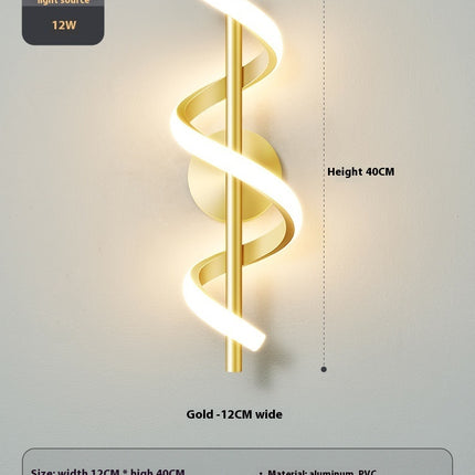 Bedroom Bedside Wall Lamp Creative Minimalist Spiral Corridor Aisle Hallway Lamp