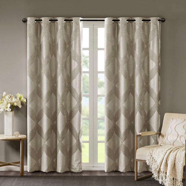 Knitted Jacquard Total Blackout Curtain Panel(Only 1 Pc Panel)