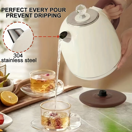 Retro-style electric kettle, 58 ounces large capacity, automatic shutdown and dry-burning protection,