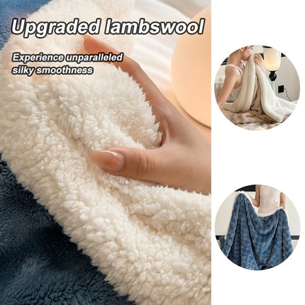 1pc Large Size Double Layer Thickened Blanket/Quilt for Winter Bed Faux Rabbit Fur Flannel Blanket