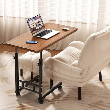 C-Shaped Laptop Desk for Bed & Sofa - Adjustable Rolling Bedside Table with Wheels