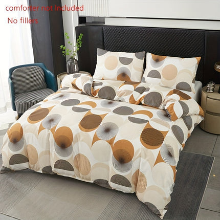 3pcs Rhombus Pattern Duvet Cover Set, Ultra Soft Breathable Bedding with Print and Dyeing Process