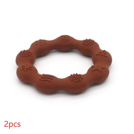 Full Three-dimensional Baby Silicone Teether Baby Molars Holding Round Teether