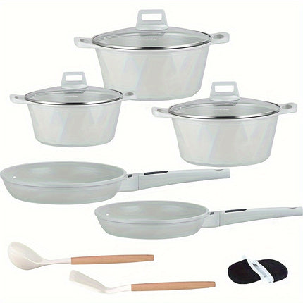 12-Piece Hoarbar Premium Cookware Set  Non-Stick Pots and Pans for Easy Cooking and Cleaning
