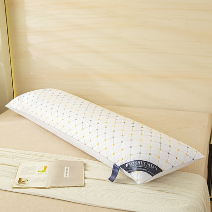1pc Premium Soft Extra-Long Pillow Insert, White Embroidered Body Pillow, Bedroom Bedding Comfort Sleep Body