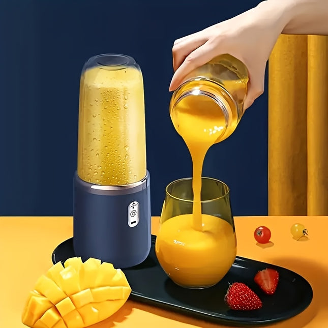 1pc USB Rechargeable Portable Juicer with Bonus Cup - Fast, Easy-Clean Silicone Blender for Juices & Smoothies, 1500mAh Battery, Blue, Perfect for Home Parties & Outdoor Activities, Smoothie Blender Portable