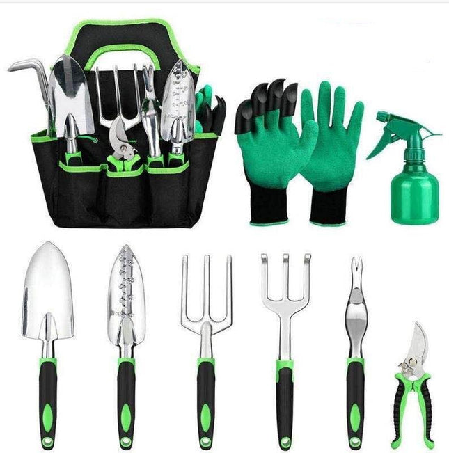 Garden Supplies 9 - piece Aluminum Alloy Set, Silicone Two - color Handle Shovel Gardening Tools - GARDIWALL