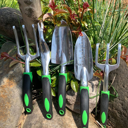 Garden Supplies 9 - piece Aluminum Alloy Set, Silicone Two - color Handle Shovel Gardening Tools - GARDIWALL