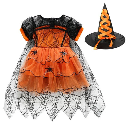 Halloween Costume Girls Princess Spider Mesh Dress Children - GARDIWALL