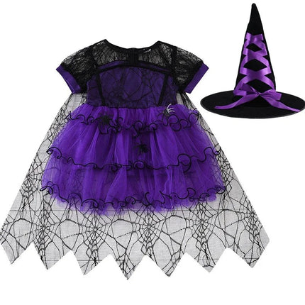 Halloween Costume Girls Princess Spider Mesh Dress Children - GARDIWALL