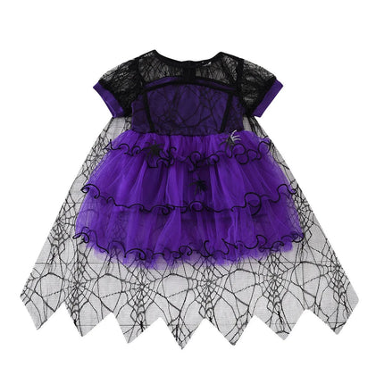 Halloween Costume Girls Princess Spider Mesh Dress Children - GARDIWALL
