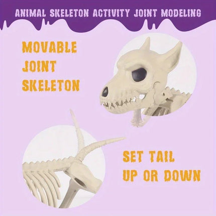 Halloween Decor Creative Home Ornament Animal Skeleton Little Wolf Skeleton Indoor Outdoor - GARDIWALL