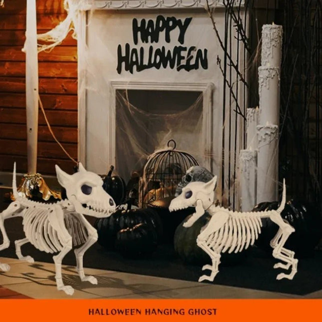 Halloween Decor Creative Home Ornament Animal Skeleton Little Wolf Skeleton Indoor Outdoor - GARDIWALL