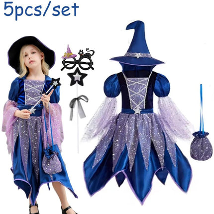 Halloween Party Costumes Witch Dress for Girls Kids - GARDIWALL