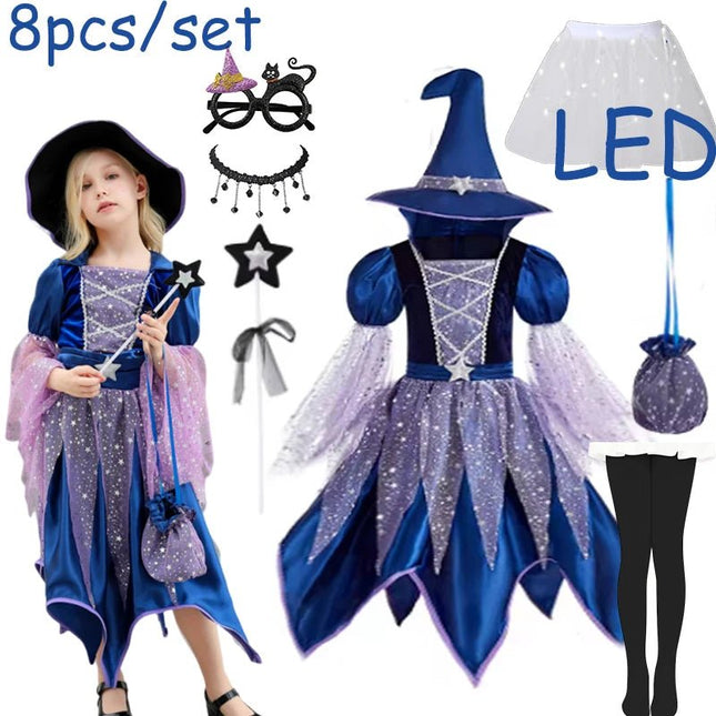 Halloween Party Costumes Witch Dress for Girls Kids - GARDIWALL