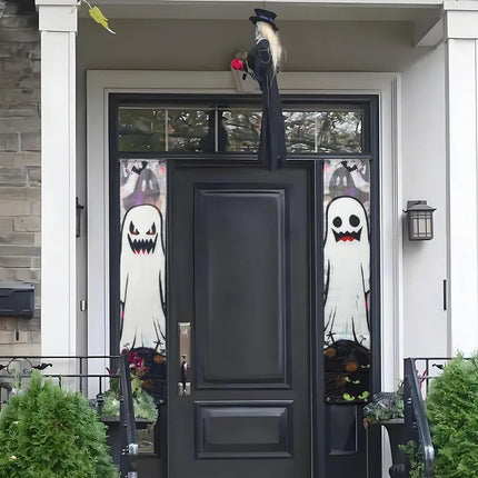 Halloween Trick - or - Treat Themed Porch Banner Hanging Door Curtain Pumpkin Ghost Home - GARDIWALL