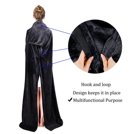 Household Large Pocket Multi - functional Wearable Lazy Sleeve Antistatic Flannel Blanket - GARDIWALL