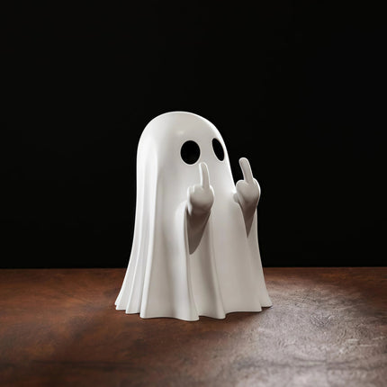 Middle Finger Cute Ghost Statue, Ghosts Small Scary Ghost Figurines, - GARDIWALL