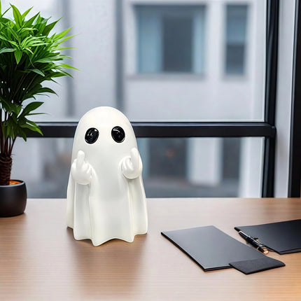 Middle Finger Cute Ghost Statue, Ghosts Small Scary Ghost Figurines, - GARDIWALL