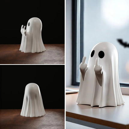 Middle Finger Cute Ghost Statue, Ghosts Small Scary Ghost Figurines, - GARDIWALL
