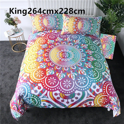 Purple crochet quilt cover three - piece bedding set - GARDIWALL