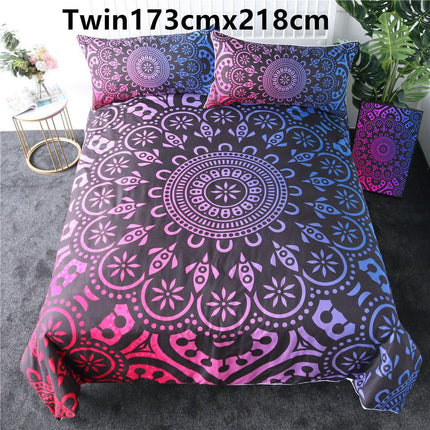 Purple crochet quilt cover three - piece bedding set - GARDIWALL