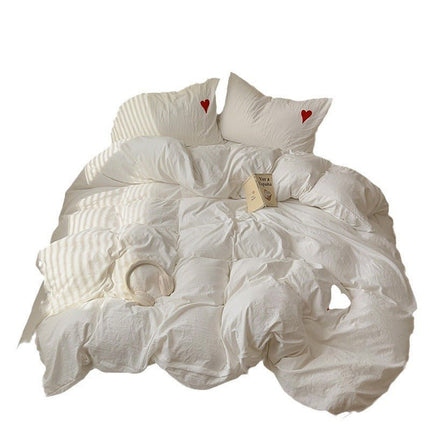 Soft Glutinous Skin - friendly Washed Cotton Love Towel Embroidery Three Or Four Piece Suit - GARDIWALL