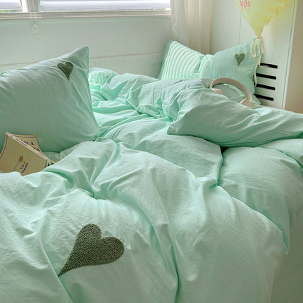 Soft Glutinous Skin - friendly Washed Cotton Love Towel Embroidery Three Or Four Piece Suit - GARDIWALL