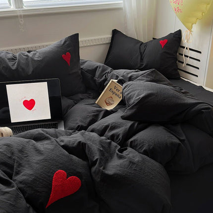 Soft Glutinous Skin - friendly Washed Cotton Love Towel Embroidery Three Or Four Piece Suit - GARDIWALL