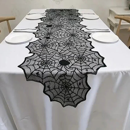 Spider Web Skeleton Skull Tablecloth - GARDIWALL