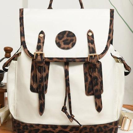 White Leopard PU Leather Backpack - GARDIWALL