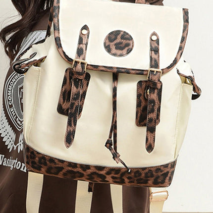 White Leopard PU Leather Backpack - GARDIWALL